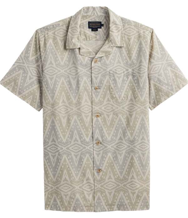 ペンドルトン メンズ トップス シャツ Pendleton Aloha Short Sleeve Woven Camp Shirt Helena Ecru Multi エクリュ