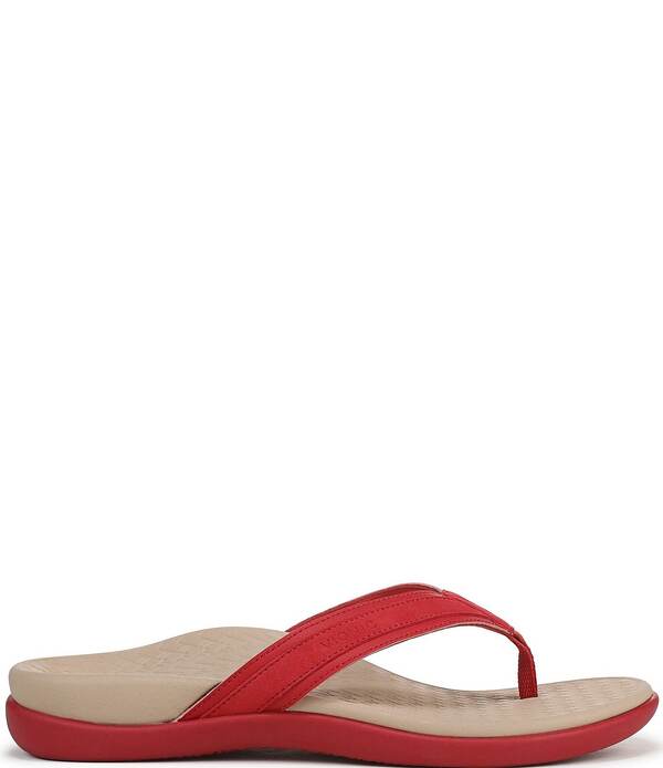 バイオニック レディース シューズ サンダル スエード Vionic Tide 2.0 Suede Thong Sandals Varsity Red レッド