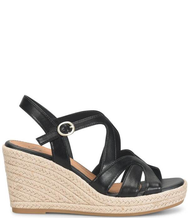 ソフト レディース シューズ スリッポン・ローファー プラットフォーム サンダル レザー Sofft Norma Strappy Leather Platform Espadrille Wedge Sandals Black ブラック 27,820円