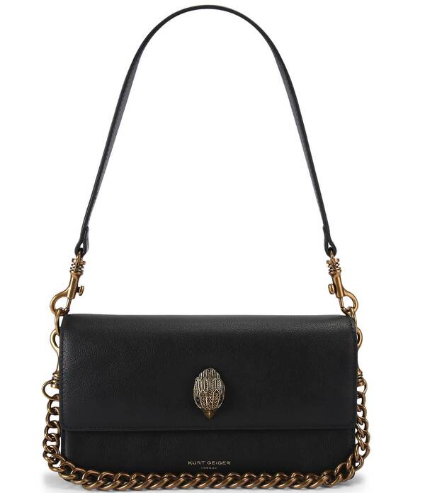 カートジェイガーロンドン レディース 御徒面子 なめし革 Kurt Geiger London Sloane Soft Leather Shoulder Bag Black 黒いこと