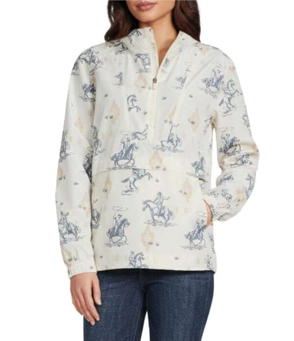 アリアト レディース アウター 厚地の外套 ハーフジップ 上衣 Ariat Wind \u0026 Wateresistant Whisper Quarter Zipullover Jacket Southwest Rodeo