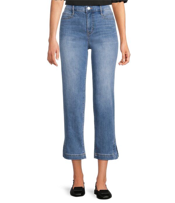 コード ブルー レディース ボトムス デニムパンツ プチェルシー キャップ ジーンズ Code Bleu Petite Size Chelsea High Rise Straight Capri Jeans Brooke Wash