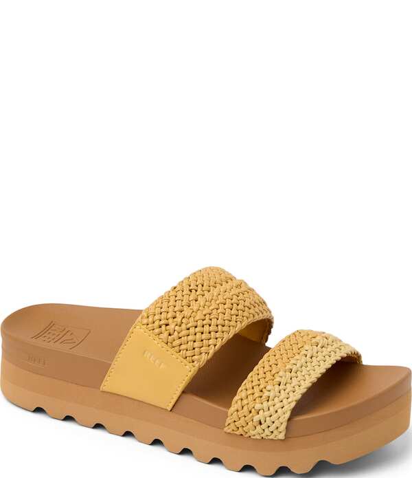 リーフ レディース シューズ サンダル プラットフォーム Reef Women's Cushion Bounce Vista Hi Braided Two Band Platform Slide Sandals Yellow Duo イエロー