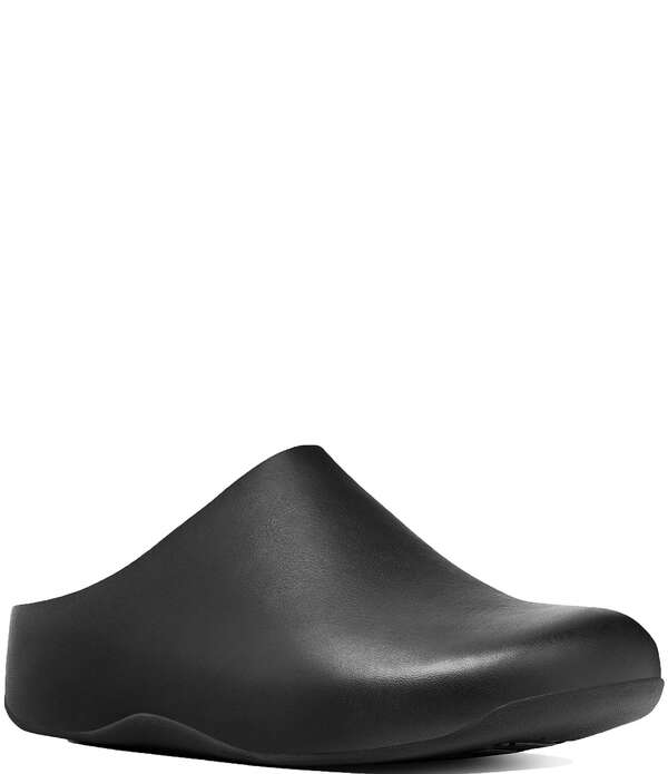 相応うフロップ レディース シューズ パンプス なめし革 FitFlop Shuv Leather Clogs Black 黒いこと