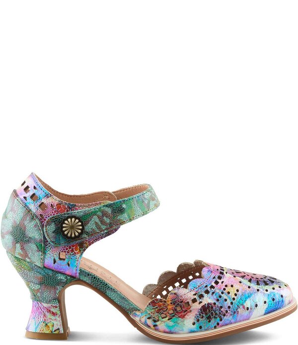 ラリティステ レディース シューズ パンプス レザー ヒール L'ARTISTE Luxe Laser Cut Painted Leather Salsa Heel Pumps Rainbow