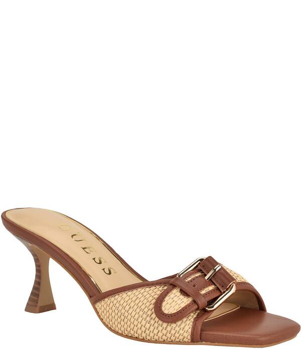 ゲス レディース シューズ 踵 サンダル Guess Dista 2 Dot Buckle Hardware Slide Sandals Light Natural