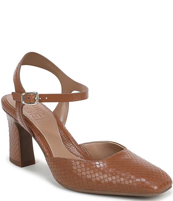 ナチュライザー レディース シューズ パンプス アンクル レザー Naturalizer Frankie Snakembossed Leather Ankle Wrapumps English Tea
