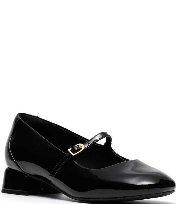 クラークス レディース シューズ パンプス なめし革 踵 Clarksignature Daiss 30 Bar Patent Leather Mary Jane Block Heel Pumps Black 黒いこと パンプス-靴-レディース靴