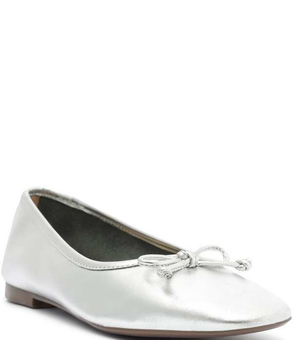 シュッツ レディース シューズ パンプス トール なめし革 Schutz Arissa Metallic Leather Ballerina Flats Prata メタリック