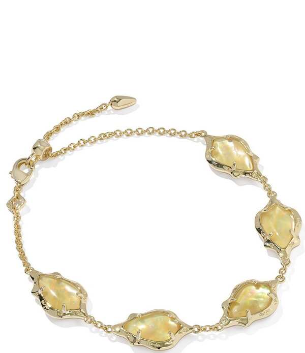 ケンドラスコット レディース アクセサリー ブレスレット・バングル・アンクレット Kendra Scott Adriana Scallop Frame Delicate Chain Line Bracelet Gold Yellow Iridescent Abalone イエロー｜ReVida 店 13,860円