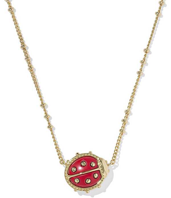 ケンドラスコット レディース アクセサリー ネックレス・チョーカー レース Kendra Scott Ladybug Short Pendant Necklace Gold Red Vermillion Magnesite レッド