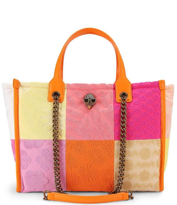 カートジェイガーロンドン レディース バッグ パッチワーク Kurt Geiger London Hoxton Patchwork Shopper Tote Shoulder Crossbody Bag Pink Multi ピンク|ReVida 店