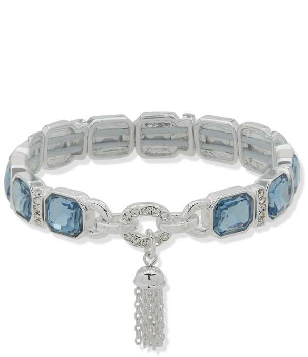 アンクライン レディース アクセサリー ブレスレット・バングル・アンクレット Anne Klein Tassel Crystal Stretch Bracelet Blue ブルー