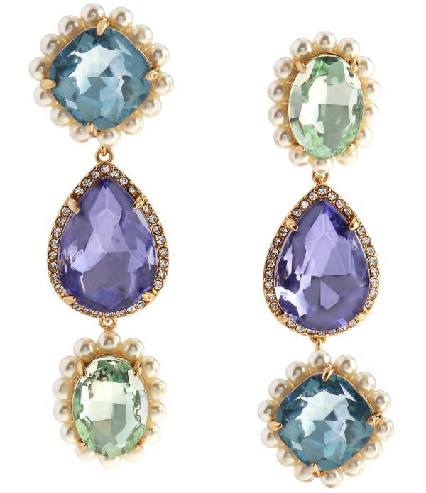 カートジェイガーロンドン レディース アクセサリー ピアス・イヤリング Kurt Geiger London Signatureagle Pearl Candy Gemstone Statement Linearrings Gold/Purple Multi パープル