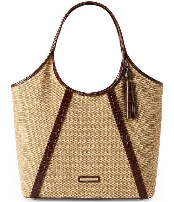 ブランミン レディース バッグ BRAHMIN Pecan Windswept Collectiona Raffia Tote Bag Pecan Windswept