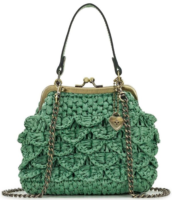 パトリシアナシュ レディース 御徒面子 ミニ Patricia Nash Mini Laureana Woven Raffia Clutch Basil