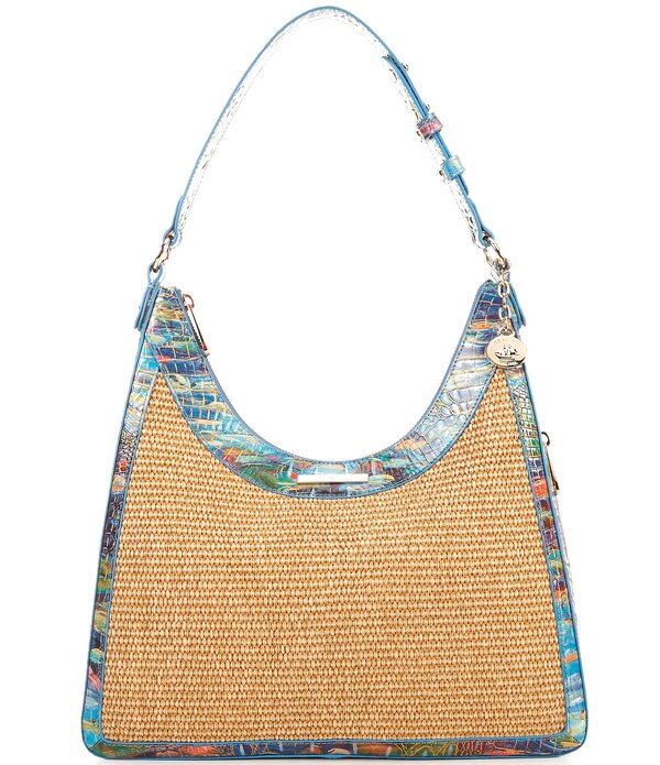ブランミン レディース 御徒面子 BRAHMIN Abloom Collection Tabitha Raffia Shoulder Bag Waterlily