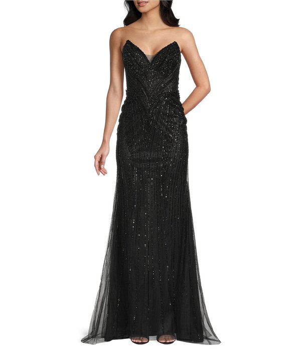 ジービー レディース トップス ワンピーストラップレス GB Horneck Strapless Beaded Mermaidress Black ブラック