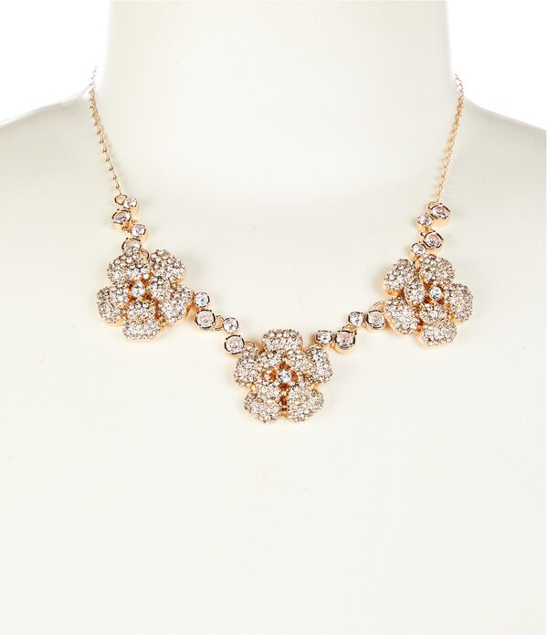 セザンヌ レディース アクセサリー ネックレス・チョーカー レース Cezanne Crystal Pave Flower Frontal Short Strand Collar Necklace Gold/Crystal ゴールド
