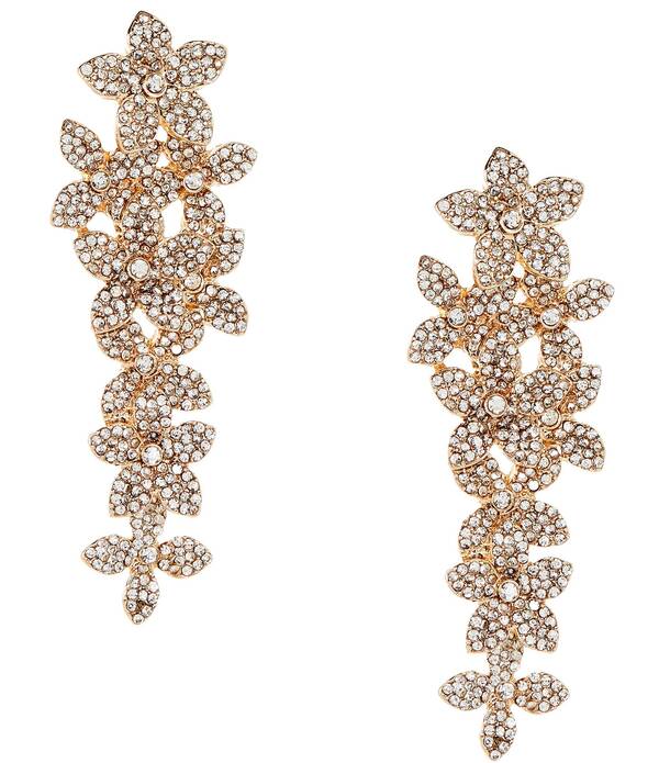 セザンヌ レディース アクセサリー ピアス・イヤリング Cezanne Crystal Pave Flower Cluster Linearrings Gold/Crystal ゴールド