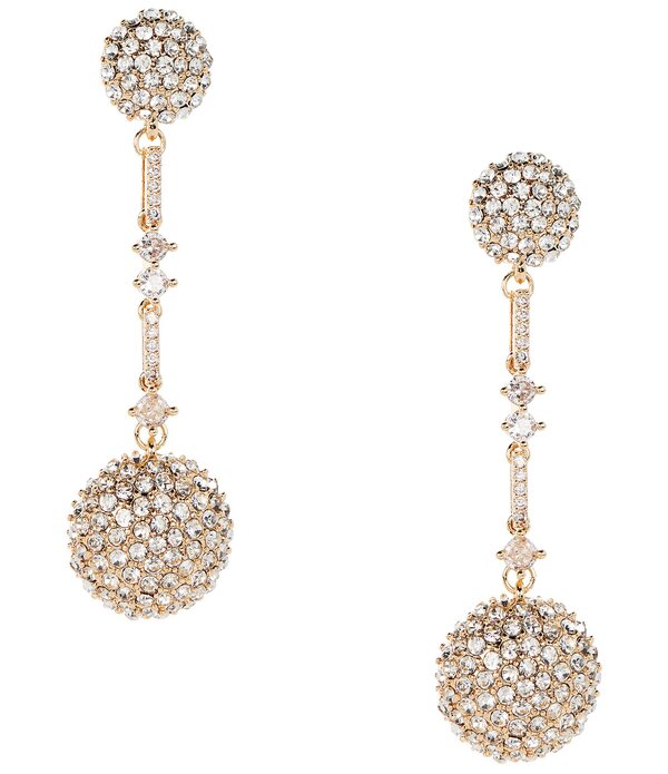 セザンヌ レディース アクセサリー ピアス・イヤリング Cezanne Crystal Pave Round Stick Drop Earrings Gold/Crystal ゴールド｜ReVida 店