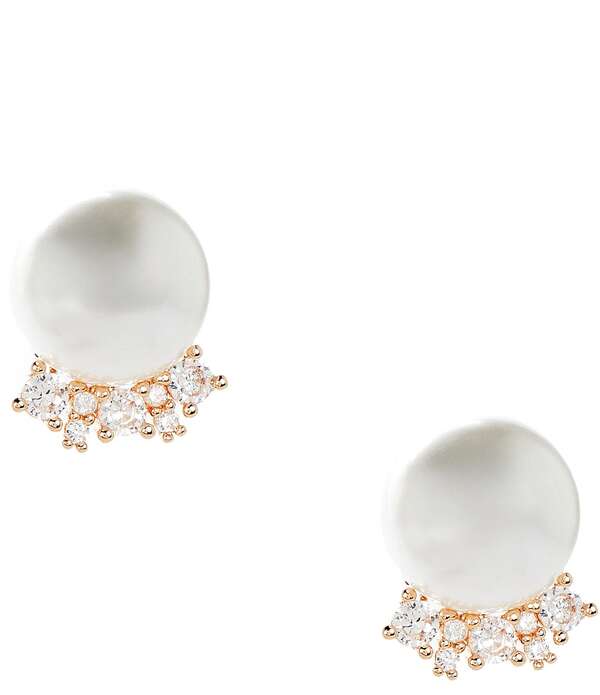 セザンヌ レディース アクセサリー ピアス・イヤリング Cezanne Pearl Cab Crystal CZ Stone Stud Earrings Gold/Pearl パール