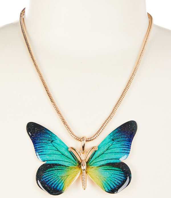 ディラーズ レディース アクセサリー ネックレス・チョーカー レース Dillard's Multi Color Butterfly Necklace Gold/Multi ゴールド