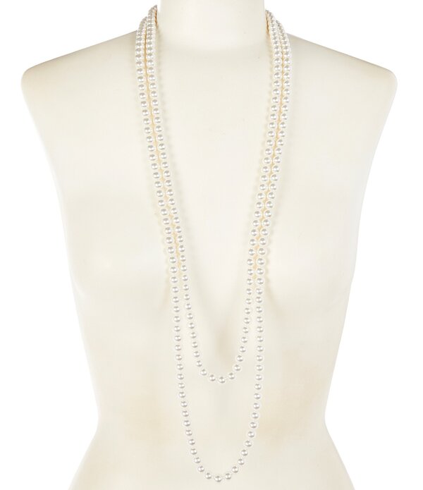 ディラーズ レディース アクセサリー ネックレス・チョーカー レース Dillard's Pearl Beaded 2 Row Long Strand Necklace Gold/Pearl パール
