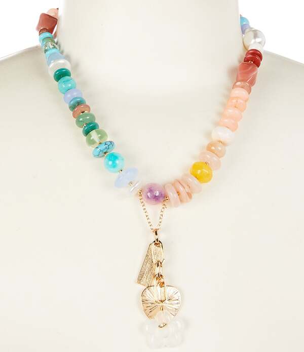 アンナ&アヴァ レディース アクセサリー ネックレス・チョーカー レース Anna & Ava Beaded Charm Dangle Pendant Statement Necklace Multi マルチカラー