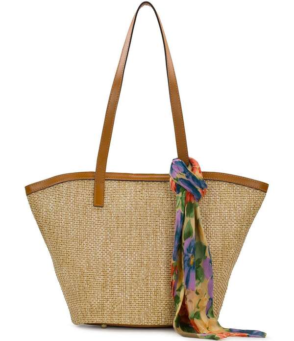 パトリシアナシュ レディース バッグ Patricia Nash Marconia Woven Raffia Scarf Tote Bag Natural