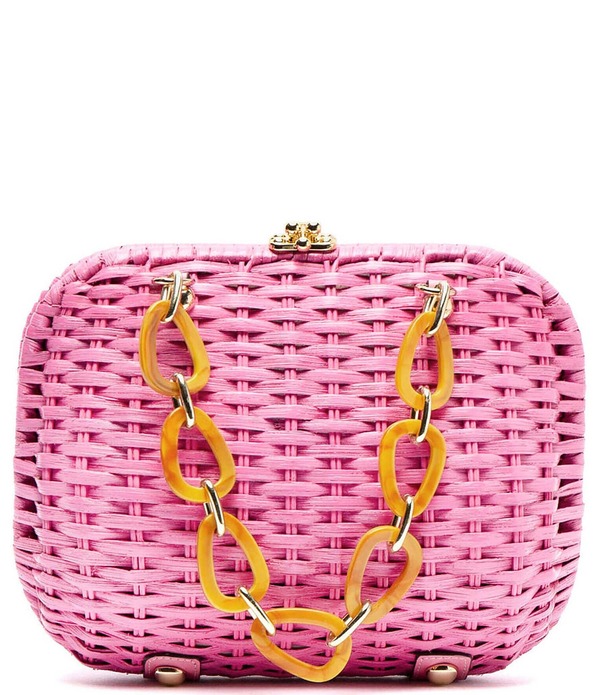 フランセスバレンタイン レディース 御徒面子 FRANCES VALENTINE Peony Wicker Hen Clutch Pink サクラ色