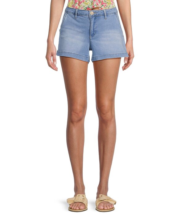 YMI ジーンズ レディース ボトムス ハーフパンツ・ショーツ ショートパンツ デニム YMI Jeanswear Mid Rise Denim Trouser Shorts Light Blue ブルー|ReVida 店