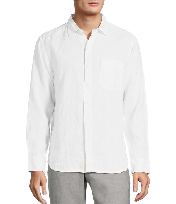トッミーバハマ メンズ トップス シャツ リネン Tommy Bahama Linen Paradise Breezer Long Sleeve Woven Shirt White ホワイト