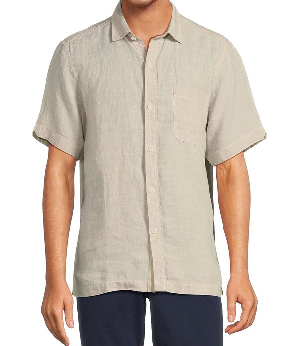 トッミーバハマ メンズ トップス シャツ リネン Tommy Bahama Linen Paradise Breezer Short Sleeve Woven Shirt Natural｜ReVida 店