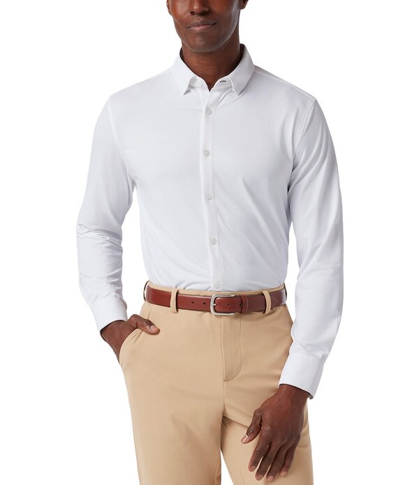 ミズンメイン メンズ トップス シャツ Mizzen+Main Halyard Solid Long Sleeve Woven Shirt White ホワイト