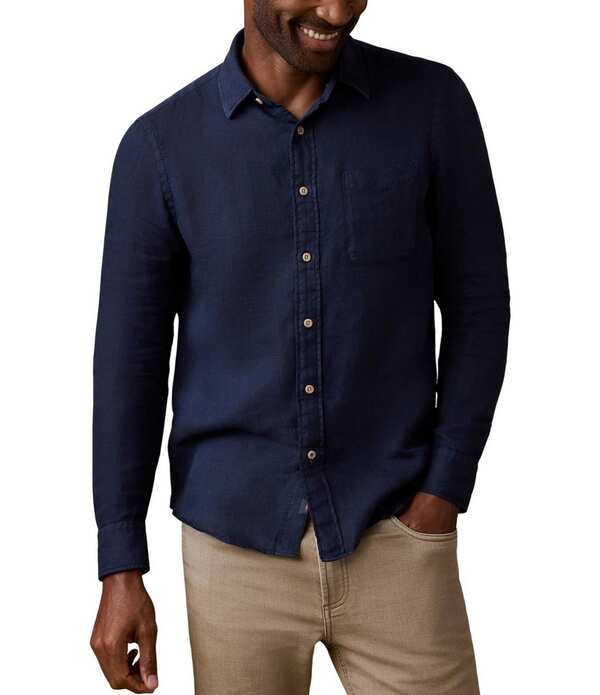 ファレティ メンズ トップス シャツ リネン Faherty Laguna Linen Long Sleeve Woven Button Shirt Island Navy ネイビー