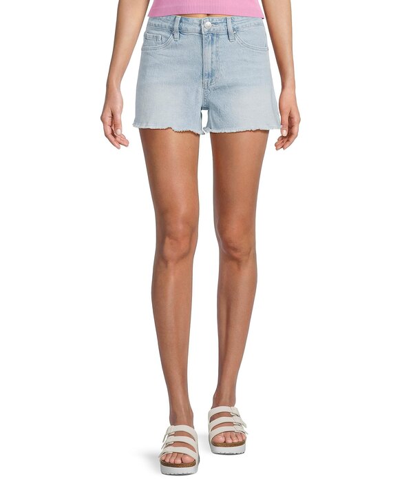YMI ジーンズ レディース ボトムス ハーフパンツ・ショーツ ショートパンツ デニム YMI Jeanswear 5-Pocket Frayed Hem Denim Shortsuper Light Wash デニム｜ReVida 店