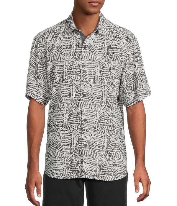 トッミーバハマ メンズ トップス シャツ トール Tommy Bahama Big & Tall Veracruz Sands Island Echo Short Sleeve Woven Shirt Silver Sky シルバー