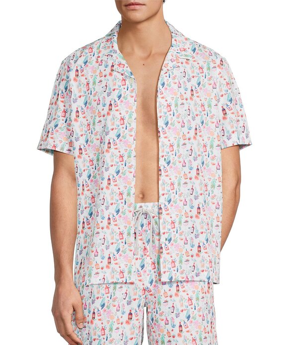 カリビアン メンズ トップス シャツ ミニ Caribbean Mini Drinks Cabana Camp Top White ホワイト