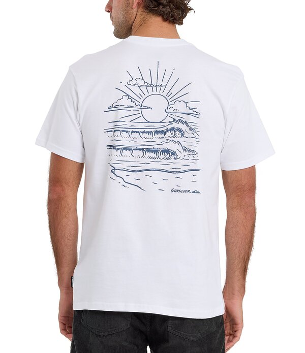 クイックしろがね色 メンズ トップス プルオーバー Quiksilver Pipe Dream Short Sleeve T-Shirt White 白いこと