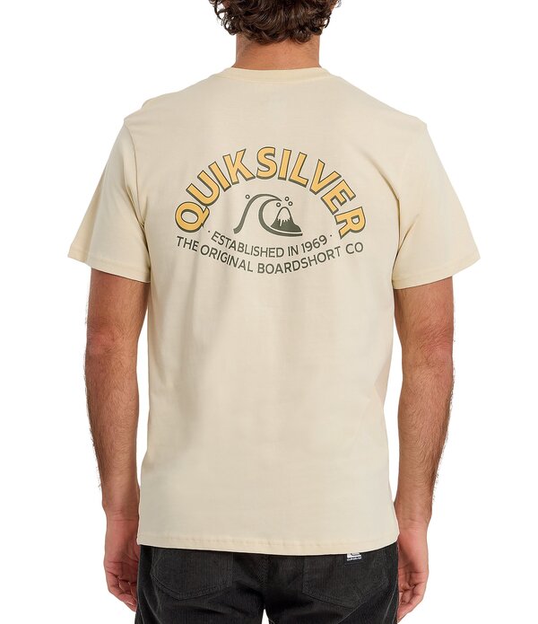 クイックしろがね色 メンズ トップス プルオーバー ロゴタイプ Quiksilver Bubble Arch Logo Short Sleeve T-Shirt Bone White 白いこと