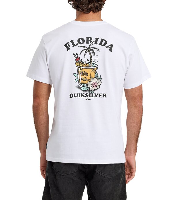 クイックしろがね色 メンズ トップス プルオーバー Quiksilver Skull Tail Short Sleeve T-Shirt White 白いこと