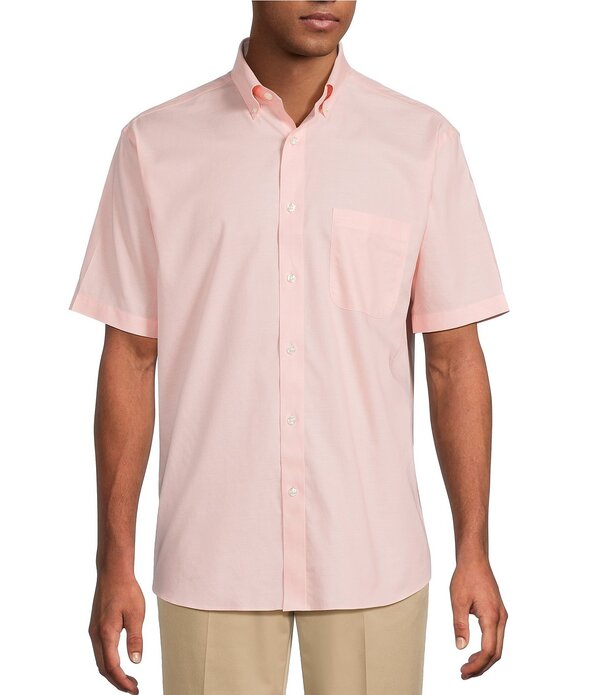 ラウンドトゥリーアンドヨーク メンズ トップス シャツ ボタンダウン Roundtree & Yorke Gold Label Non-Iron Button Down Short Sleeve Solid Sport Shirt Orange オレンジ