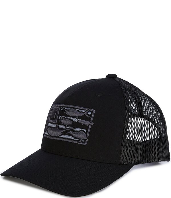 フック メンズ アクセサリー 帽子 Huk Trophy Flag Trucker Hat Black ブラック