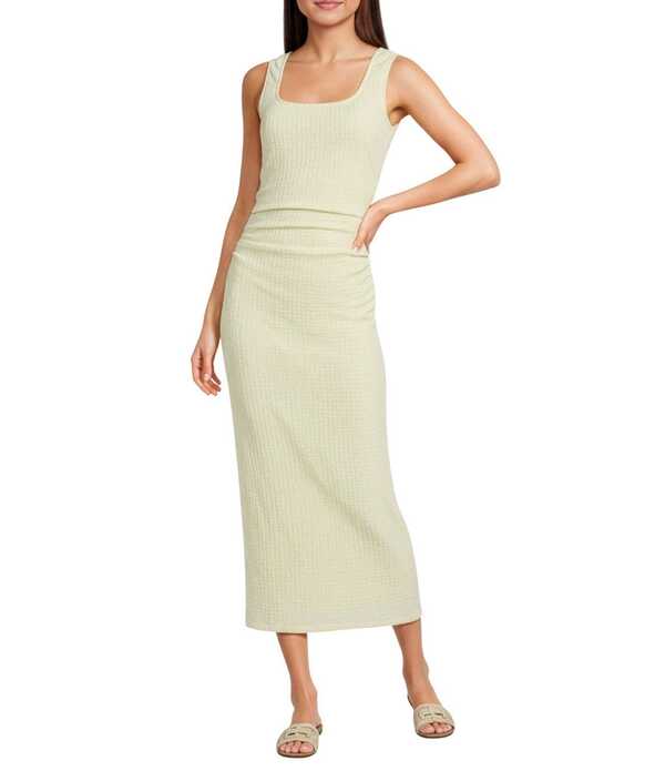 ジービー レディース トップス ワンピース ノースリーブ マキシ GB Textured Scoop Neck Sleeveless Pucker Tie Back Maxi Dress Butter｜ReVida 店