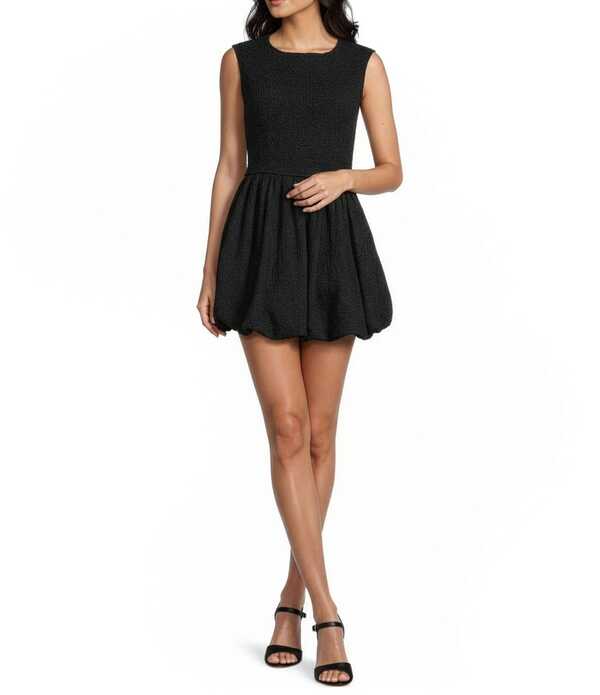 ジービー レディース トップス ワンピース クルーネック ミニ ノースリーブ GB Crew Neck Sleeveless Pucker Bubble Hemini Dress Black ブラック 18,360円