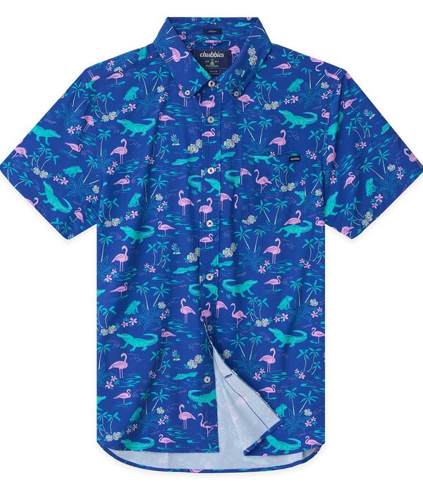 チャビーズ メンズ トップス シャツ プリント Chubbieshort Sleeve Woven Printed Swamp Shirt Bright Blue ブルー