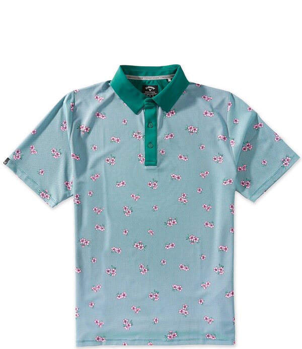 キャラウェイ メンズ トップス シャツ ギンガムチェック プリント ギンガム Callaway Short Sleeve Azalea Gingham Print Golf Polo Shirt Galapagos Green グリーンカジュアルシャツ