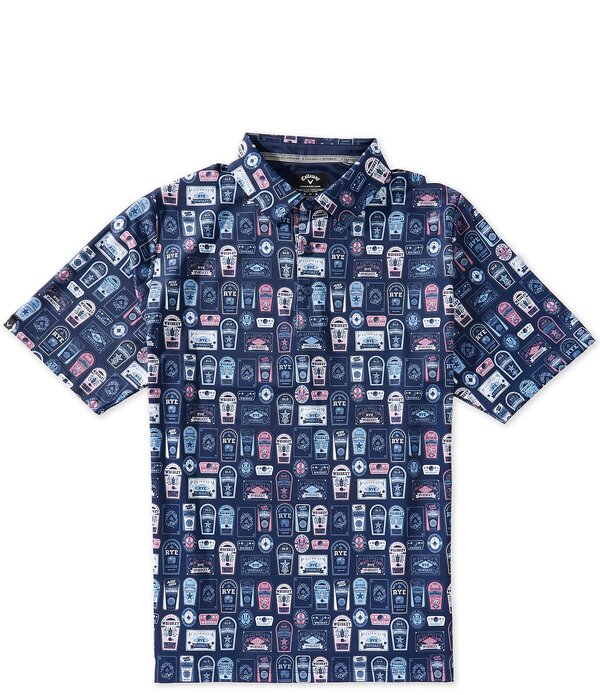 キャラウェイ メンズ トップス シャツ プリント Callaway Short Sleeve Whiskey Ace Print Golf Polo Shirt Peacoat 20,060円