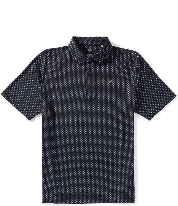 キャラ通い路 メンズ トップス プルオーバー 刷り上げる Callaway Short Sleeve Trademark Golf Print Polo Shirt Caviar カジュアルシャツ-トップス-メンズファッション